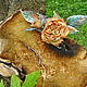 Grosgrain rose brooch silk 'waiting for autumn'. Brooches. LIUDMILA SKRYDLOVA (flower glade). My Livemaster. Фото №4