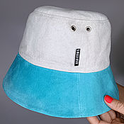 Аксессуары handmade. Livemaster - original item Blue Suede Panama Hat. Handmade.