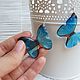 Transparent Earrings Blue blue Butterfly Resin Eco Boho style. Earrings. WonderLand. Online shopping on My Livemaster.  Фото №2
