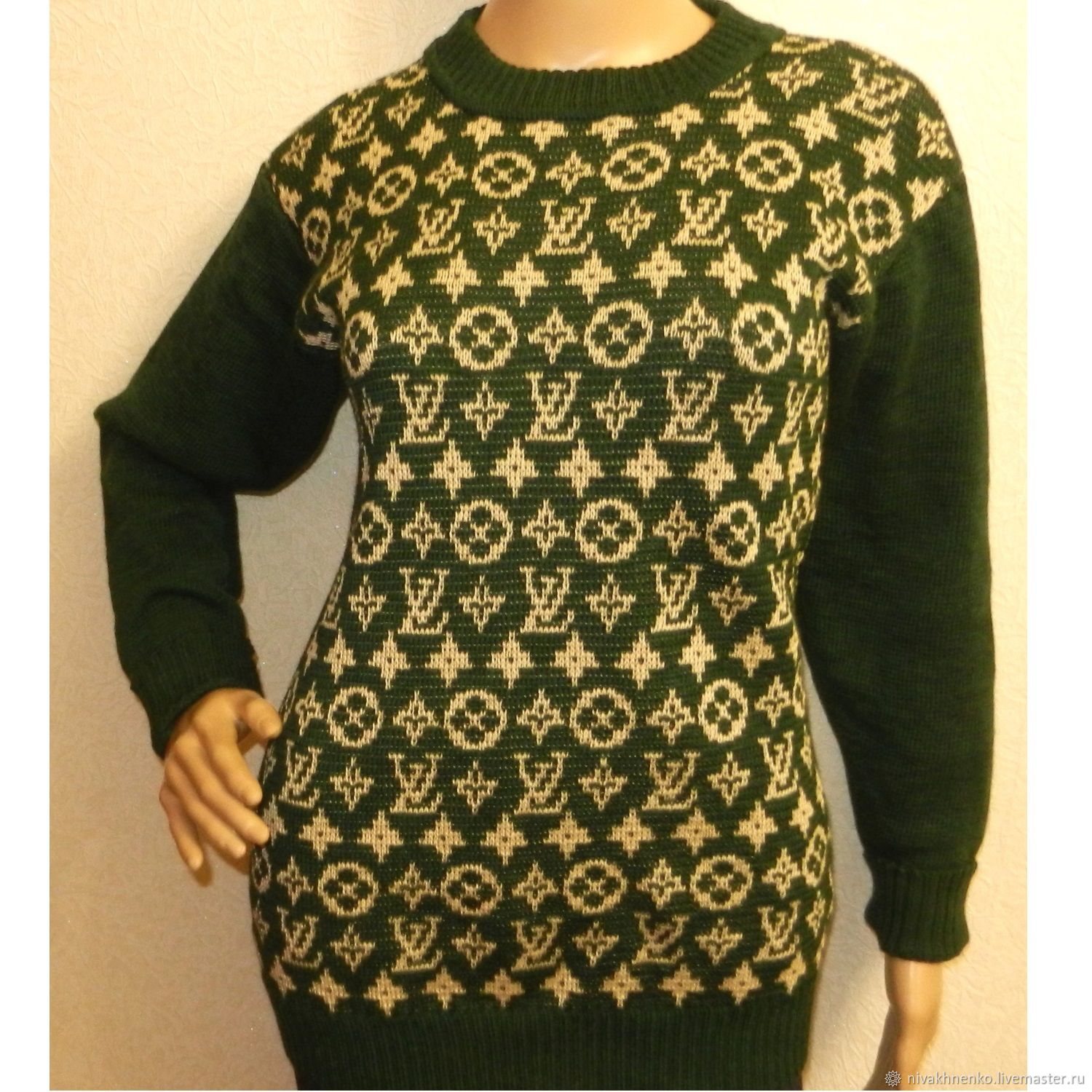 Louis Vuitton Green Checkerboard Sweater  Tagotee