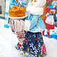 Ватная елочная  игрушка  Девочка с блинами. Елочные игрушки. Марина  Жадан 'ЦветоМагия'. Ярмарка Мастеров.  Фото №4
