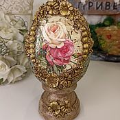 Для дома и интерьера handmade. Livemaster - original item Floral Easter egg,gold lace. Handmade.