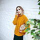 Order Jerseys: Women's warm turtleneck sweater mustard color oversize style. Kardigan sviter - женский вязаный свитер кардиган оверсайз. Livemaster. . Sweaters Фото №3