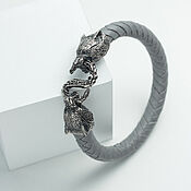 Украшения handmade. Livemaster - original item Wolf Bracelet | Nickel Silver | Premium Leather. Handmade.