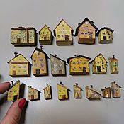 Для дома и интерьера ручной работы. Ярмарка Мастеров - ручная работа Casas interiores en miniatura amarillas driftwoodart. Handmade.