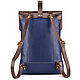 Leather backpack 'Gray' (blue). Backpacks. Russian leather Guild. Online shopping on My Livemaster.  Фото №2