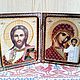 Заказать Икона бисером "Христос-Спаситель и Пресв.Богородица Казанская". Домовёнок Кузя. Ярмарка Мастеров. . Иконы Фото №3