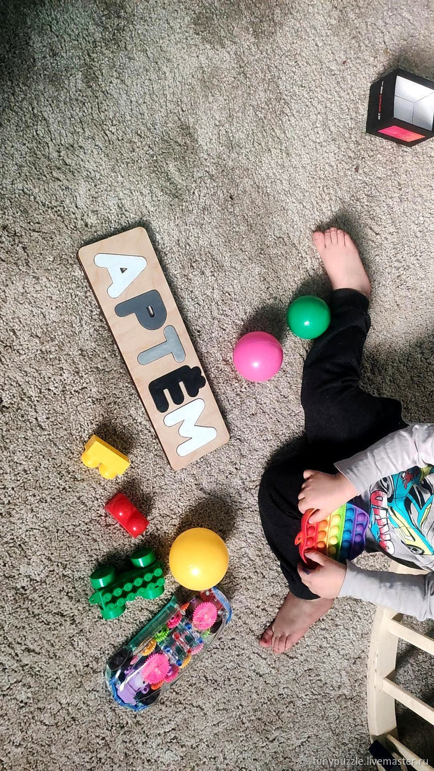 Подарок новорожденному Именные пазлы для детей до 5 лет