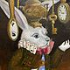 Картина маслом. Белый кролик. Размер 30*40, холст на картоне, Картины, Волгоград,  Фото №1