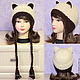 Hat with Cat ears knitted female Siamese coffee with milk. Caps. Space Cat Knitting. My Livemaster. Фото №5