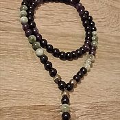 Работы для детей, handmade. Livemaster - original item Men`s Rosary Beads (black agate, cat`s eye, amethyst and hematite). Handmade.