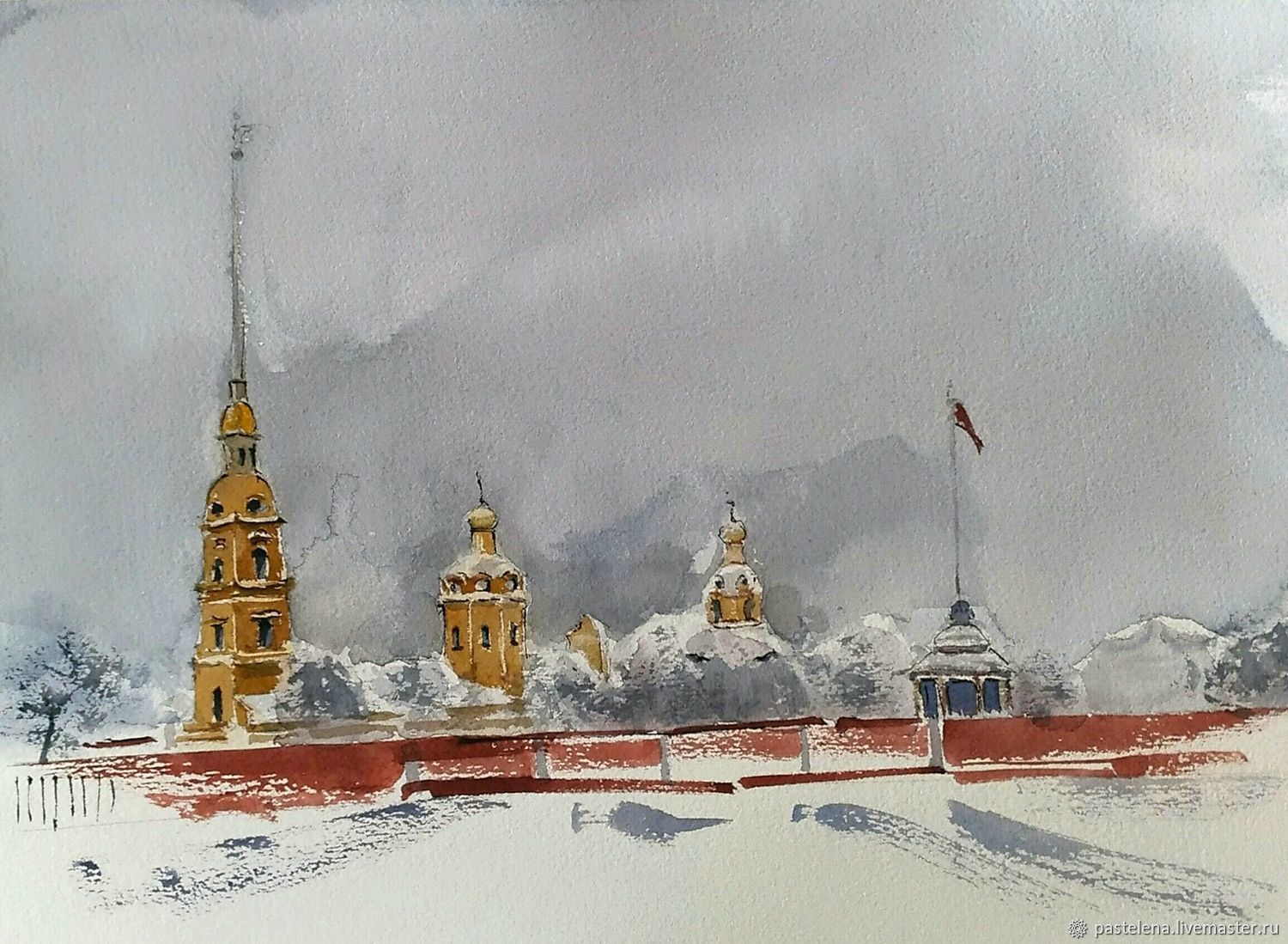 Картина художника Сергея Темерова зимний Питер
