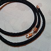 Украшения handmade. Livemaster - original item The silk cord is 5 mm!!! with 585 gold. Handmade.