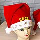 New Year's hat 2024 red long hat of Santa Claus, Carnival Hats, Kaliningrad,  Фото №1