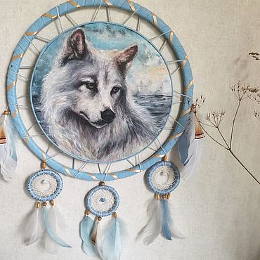Волк, ловец снов Wolf Dreamcatcher Раскраска картина по номерам Plaid PLD-59775