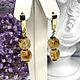 Серьги с цитрином. Серьги классические. Ирина (astra-hobby). Интернет-магазин Ярмарка Мастеров.  Фото №2