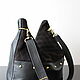  Designer Black Leather Bag with Decor. Crossbody bag. Olga'SLuxuryCreation. My Livemaster. Фото №5