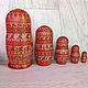 Матрёшка с Мезенской росписью. Ручная роспись. Мезень. Матрешки. Albina-ustyugova-rospis-po-derevu-. Интернет-магазин Ярмарка Мастеров.  Фото №2