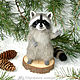 Крошка Енот - енотик - сухое валяние из шерсти (raccoon). Войлочная игрушка. Шерстяной Зоопарк Наталья Львова. Ярмарка Мастеров.  Фото №4