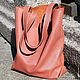 Leather bag ( shopper pink ). Sacks. migotobags. Online shopping on My Livemaster.  Фото №2