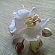 Орхидеи белые 'Фаленопсис цветы из шелка брошь заколка. Цветы. Евгения 'HAT TIME' шляпы и цветы. Ярмарка Мастеров.  Фото №5