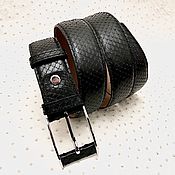 Аксессуары handmade. Livemaster - original item Men`s belt made of genuine python leather in black.. Handmade.