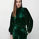 Бархат  вискоза/ шелк, цвет изумруд . Ткани. Alta Moda Studio. Ярмарка Мастеров.  Фото №5
