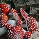 Ватная игрушка на ёлку мухомор. Игрушки. LovedecorEco. Интернет-магазин Ярмарка Мастеров.  Фото №2