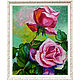 Картина две розы  "Нежность и страсть". Картины. Арт-терапия Ирины Чуриной (irina-churina). Ярмарка Мастеров.  Фото №4