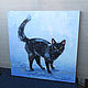 Oil painting ' Black cat on a winter walk'. Pictures. Zhanne Shepetova. My Livemaster. Фото №5