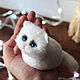 Order Cat Snowball puffy toy made of wool. handmade toys by Mari (handmademari). Livemaster. . Felted Toy Фото №3