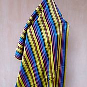 Материалы для творчества handmade. Livemaster - original item Uzbek Vintage Silk Fabric Striped Snipe. V003. Handmade.