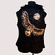 Jacket black "owl on the hunt". Vests. Rodnya. Online shopping on My Livemaster.  Фото №2