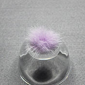 Материалы для творчества handmade. Livemaster - original item Fur pompom Lilac 3 cm natural mink fur. Handmade.