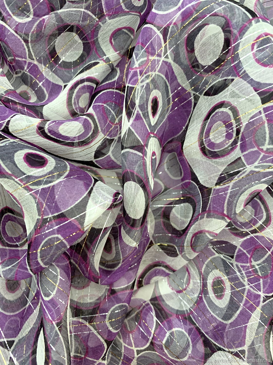 Итальянский шелковый шифон с люрексом купить в интернет-магазине ...