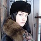 пилотка из меха канадской гламмы и кожи овчины,на флисе.