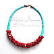Choker Coral turquoise short bead necklace with coral and turquoise, coral. Chokers. Ritasdreams (ritasdreams). Online shopping on My Livemaster.  Фото №2