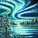 Painting Northern Lights Night sky Landscape Oil polar night, Pictures, Moscow,  Фото №1