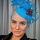 Заказать Шляпка с вуалью «Бирюза». ZHAKI HATS. Ярмарка Мастеров. . Шляпы Фото №3