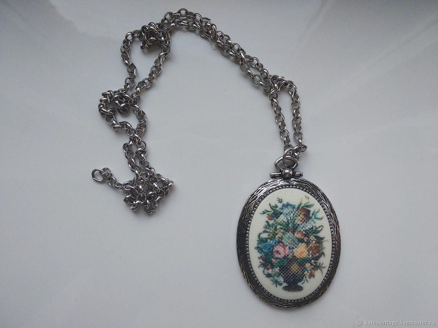 Vintage Flower Chain Pendant Sarah Coventry USA, Vintage necklace, Astrakhan,  Фото №1