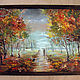 Oil painting in frame CHILDHOOD. Autumn in the Park. Pictures. pictures & decor of TanyaSeptember. Online shopping on My Livemaster.  Фото №2