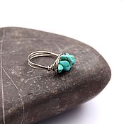 Украшения handmade. Livemaster - original item Ring with turquoise from nickel silver silver turquoise ring. Handmade.