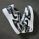 Кроссовки белые Nike Air Force,унисекс, кастом бандана, ручная роспись, Кроссовки, Волжский,  Фото №1