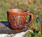 Клубочница чаша для вязания с орнаментом Махагон