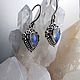 Drop earrings with moonstone. Earrings. Garuda. Online shopping on My Livemaster.  Фото №2