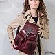  Women's Leather Burgundy Ornella Mod Backpack. R12p-682. Backpacks. Natalia Kalinovskaya. Online shopping on My Livemaster.  Фото №2