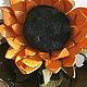 Заказать Брошь из кожи. Подсолнух. Liza |  Украшения  из  кожи. Ярмарка Мастеров. . Брошь-булавка Фото №3