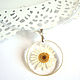 Transparent Daisy Pendant Real Flower White Yellow Eco Jewelry. Pendants. WonderLand. Online shopping on My Livemaster.  Фото №2