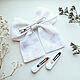 Order Bow and 2 white linen hairpins - 'Autumn! September 1st'. annetka-ann (annetka-ann). Livemaster. . Hairpins Фото №3