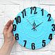 Wall clock wooden Turquoise with large numbers. Watch. Clocks for Home (Julia). Online shopping on My Livemaster.  Фото №2